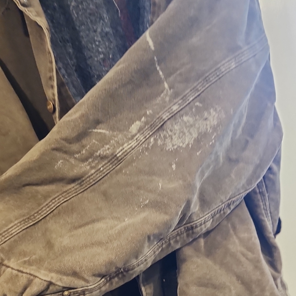 Vintage Carhartt Brown Military Field Jacket Rugged Canvas Blanket Lined - Picture 8 of 12
